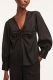 Drawstring Long Sleeve Blouse