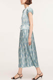 Astera Fleur Pleated Puffed Sleeve Dress