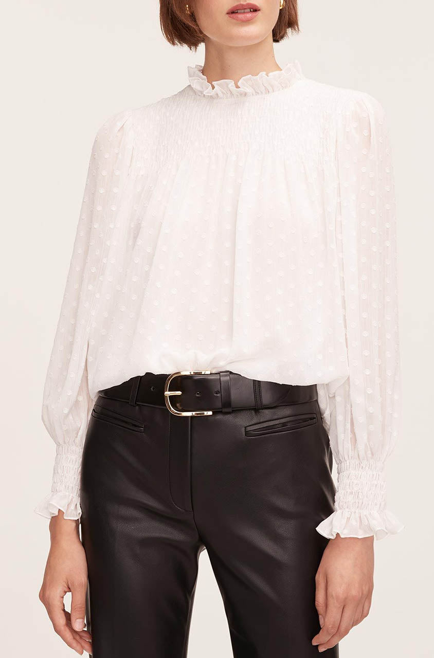 Clip Dot Blouse in Snow by Rebecca Taylor