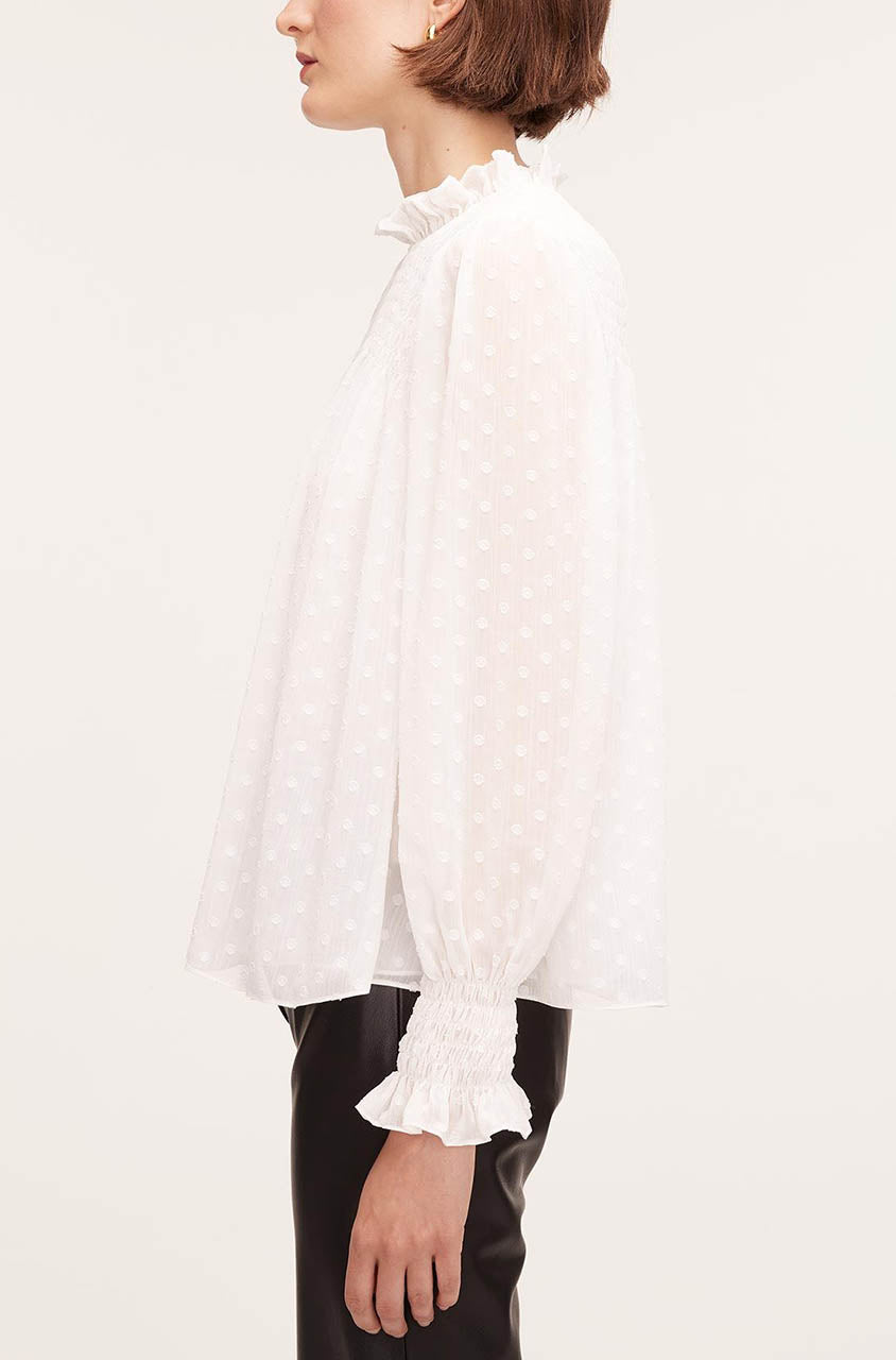 Clip Dot Blouse in Snow by Rebecca Taylor