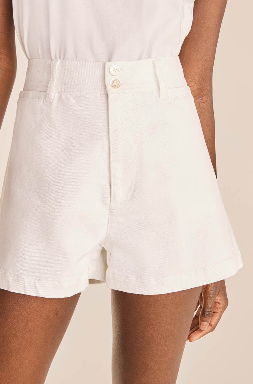 Solid Twill Short in White by Rebecca Taylor