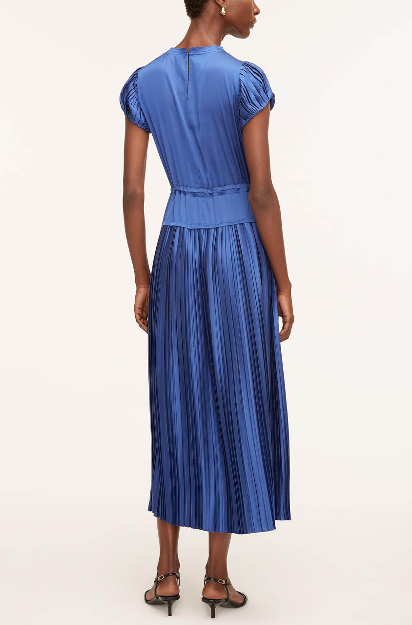 Pleated Sleeve Dress in Cobalt by Rebecca Taylor