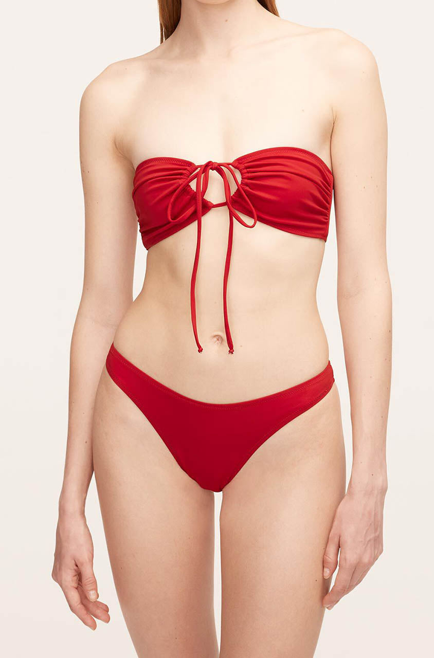 Solid Halter Bikini Bottom in Rabararo by Rebecca Taylor