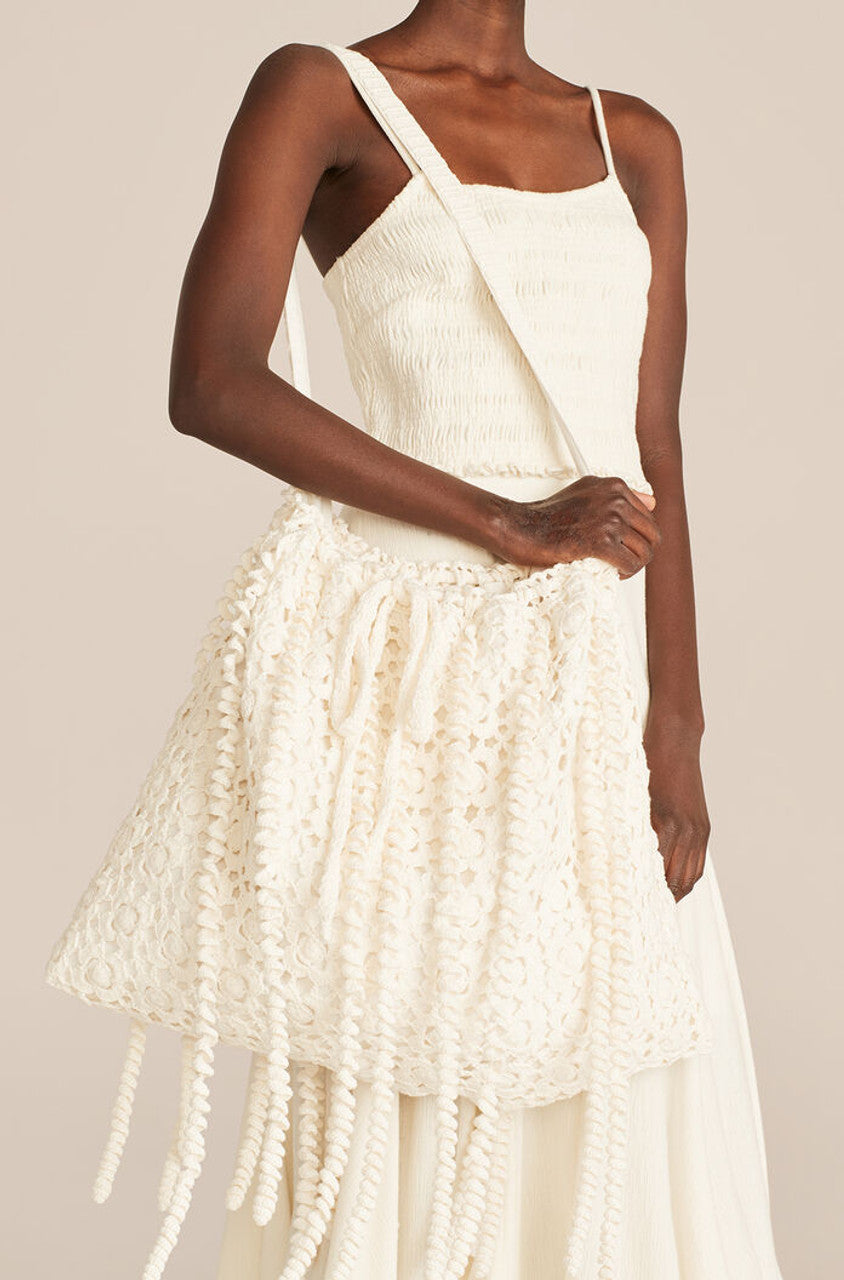 Floral Crochet Bag Milk in Milk by Rebecca Taylor