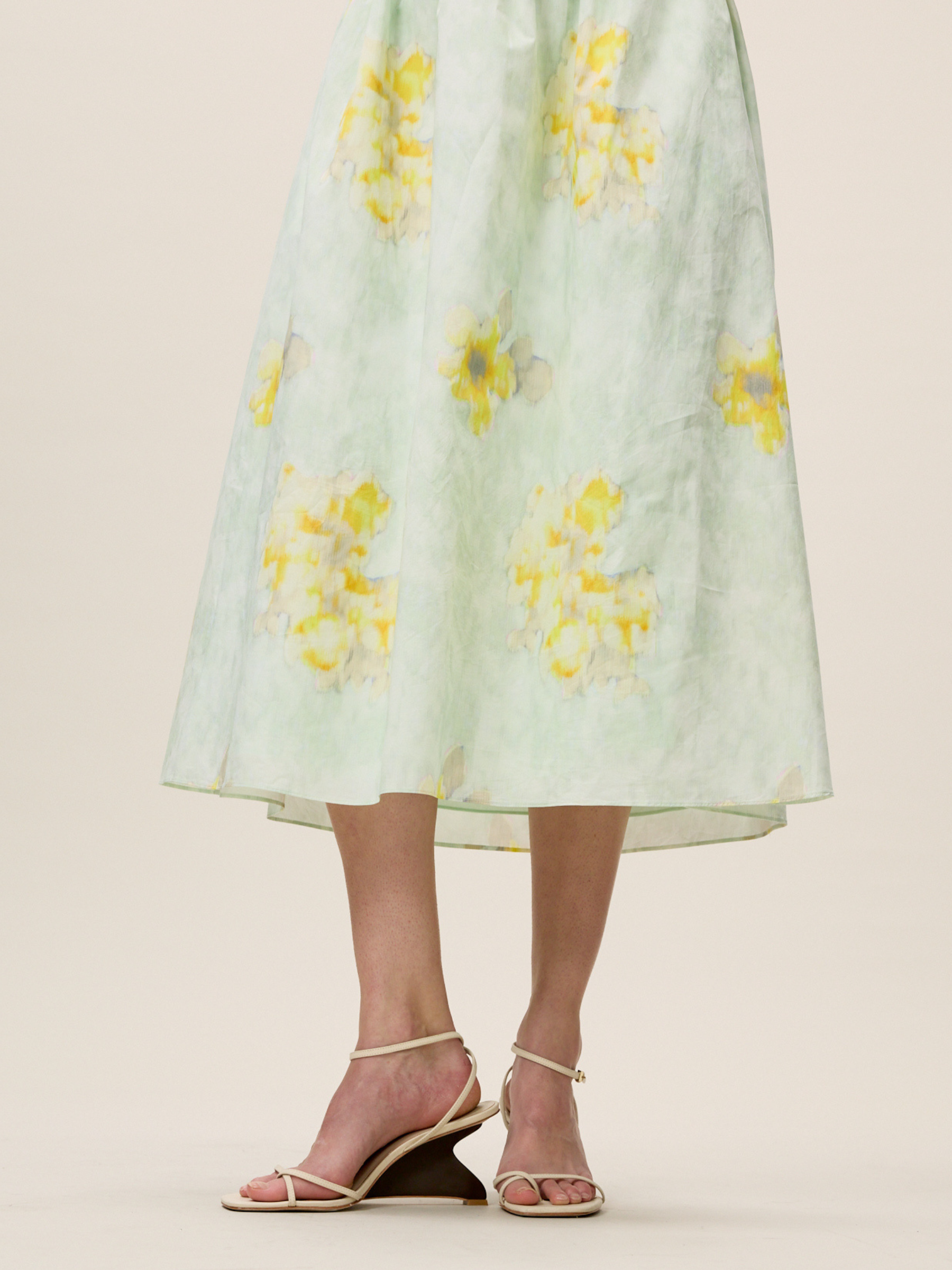 Yara Poplin Midi Dress in Sage Combo by Rebecca Taylor