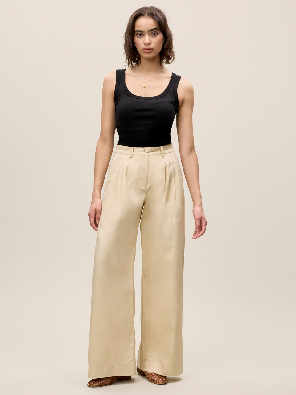 Raquel Twill Pant in Latte by Rebecca Taylor