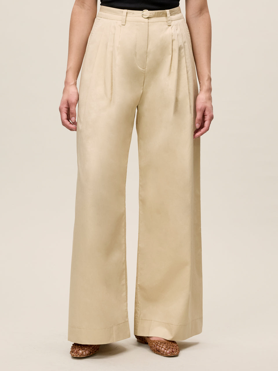 Raquel Twill Pant in Latte by Rebecca Taylor