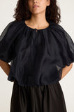 Silk Chiffon Bubble Top