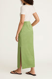 Slub Sateen Midi Skirt