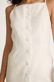 Structured Button Front Midi Dress
