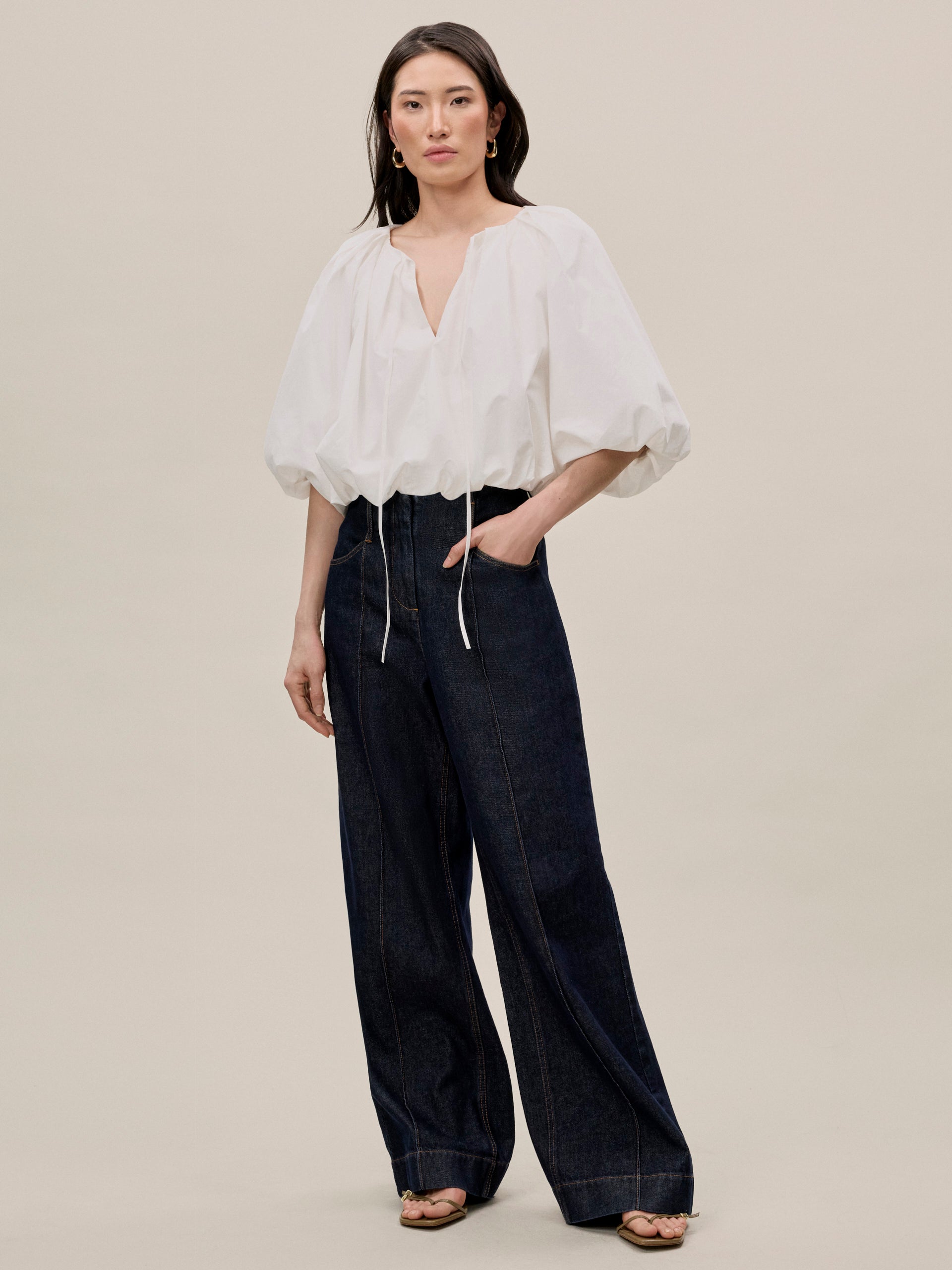 Priya Bubble Top in Milk by Rebecca Taylor