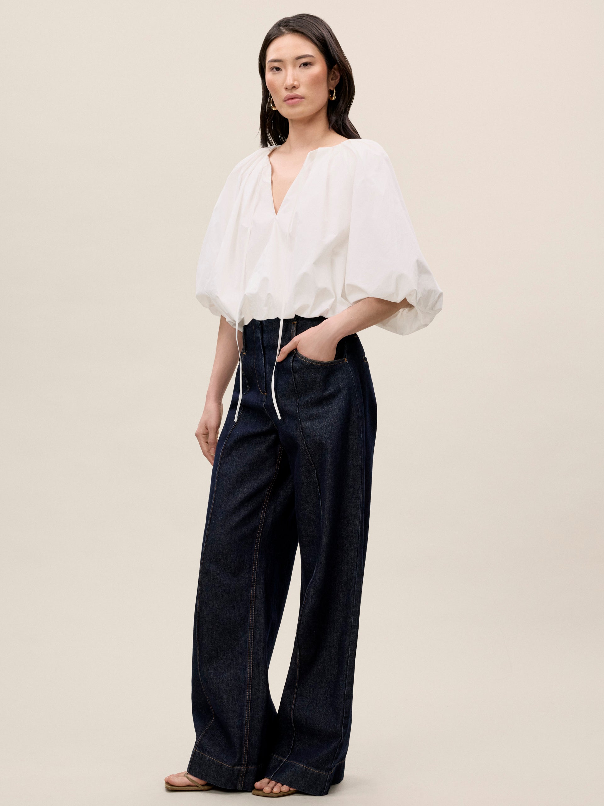 Priya Bubble Top in Milk by Rebecca Taylor
