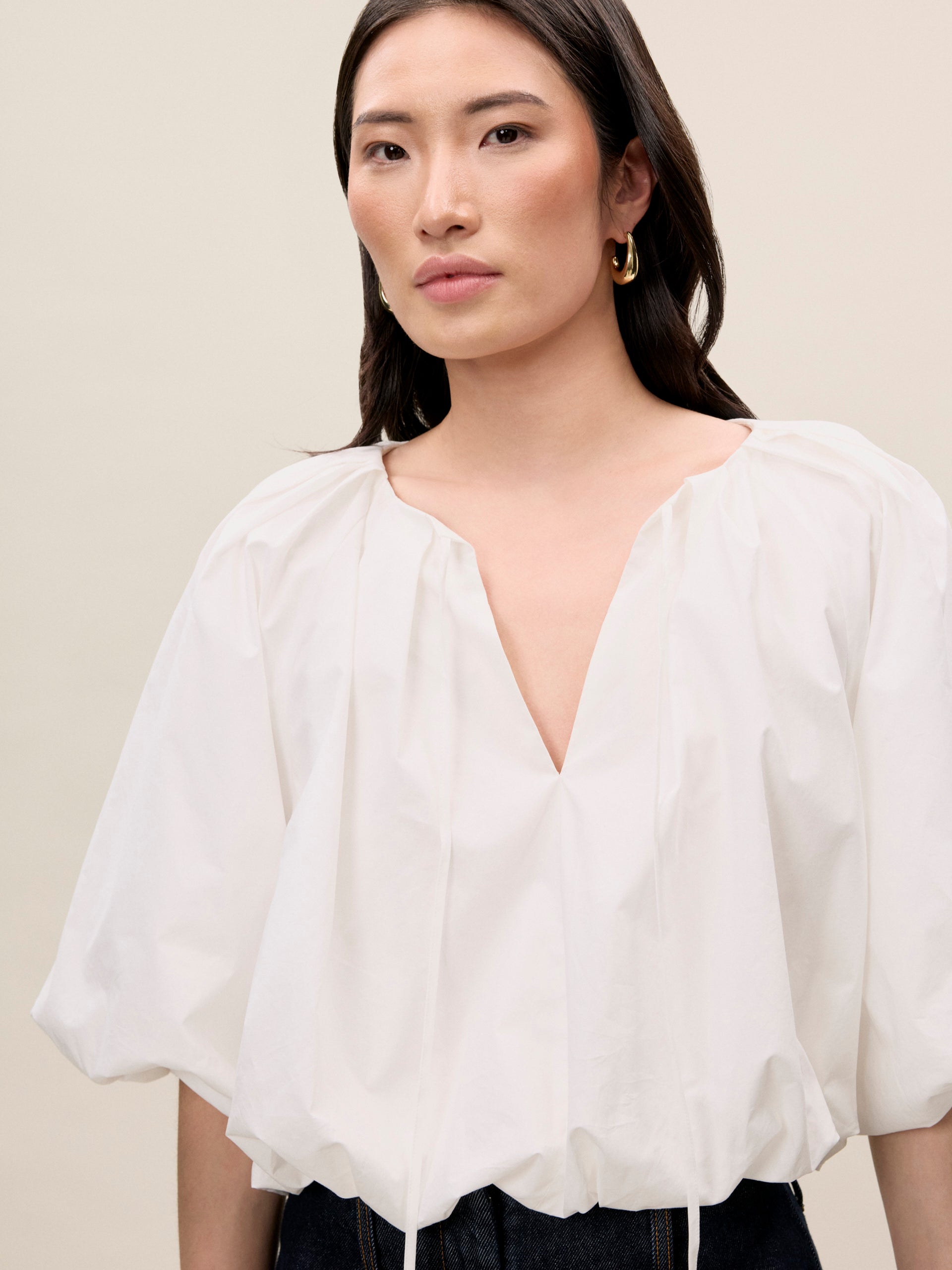Priya Bubble Top in Milk by Rebecca Taylor