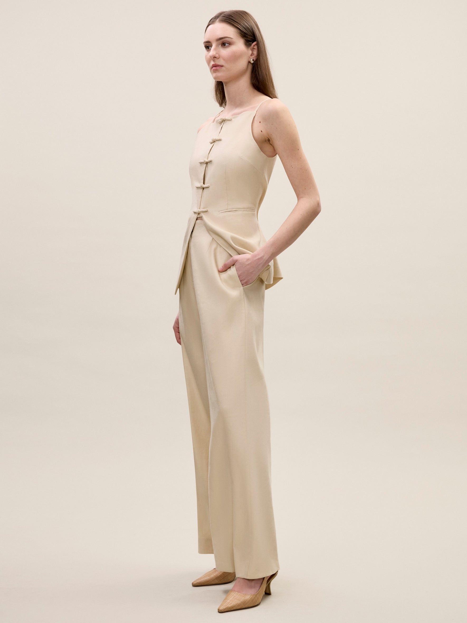 Beatrice Stretch Linen Pant