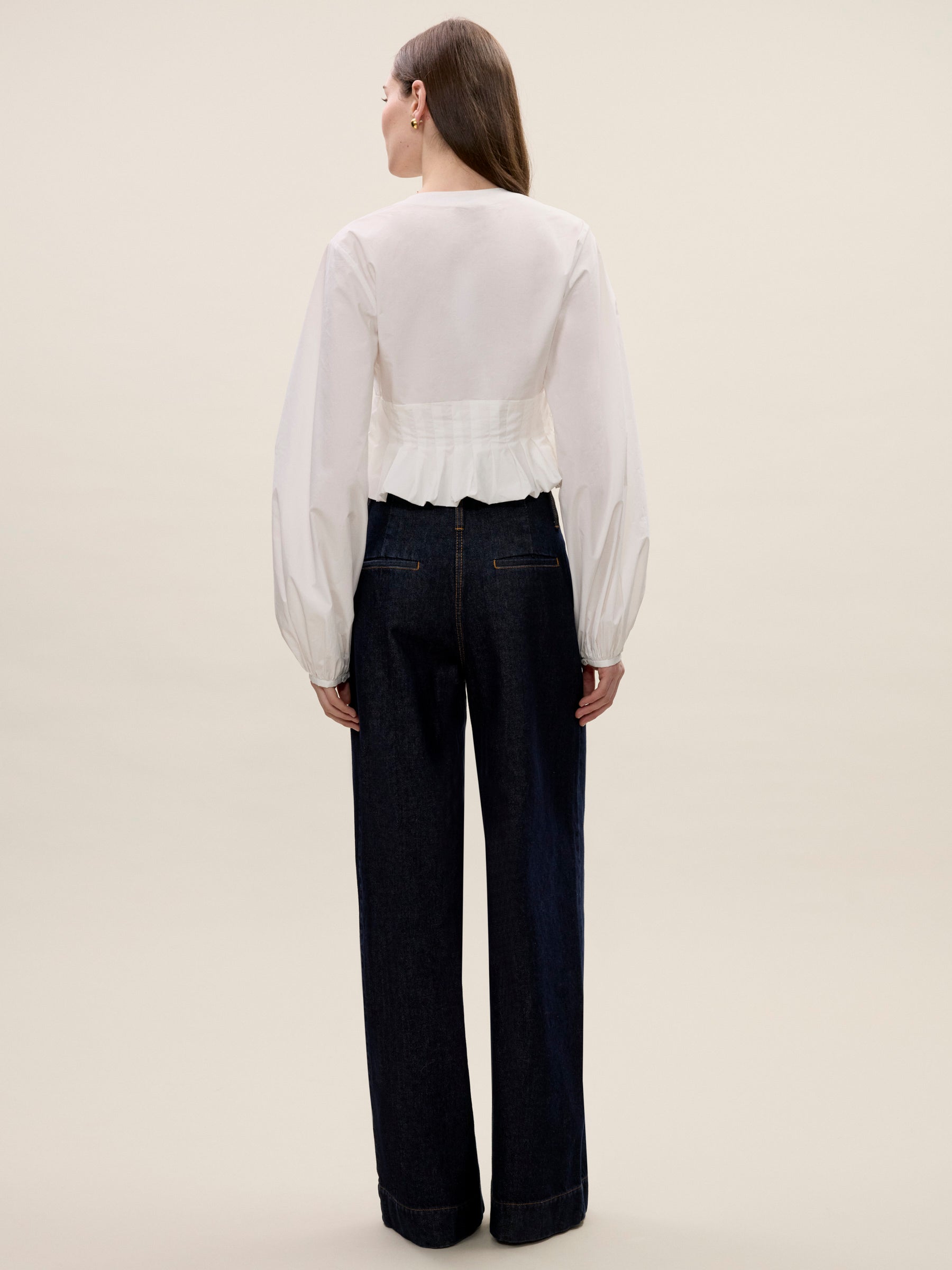 Yara Poplin Blouse in Milk by Rebecca Taylor