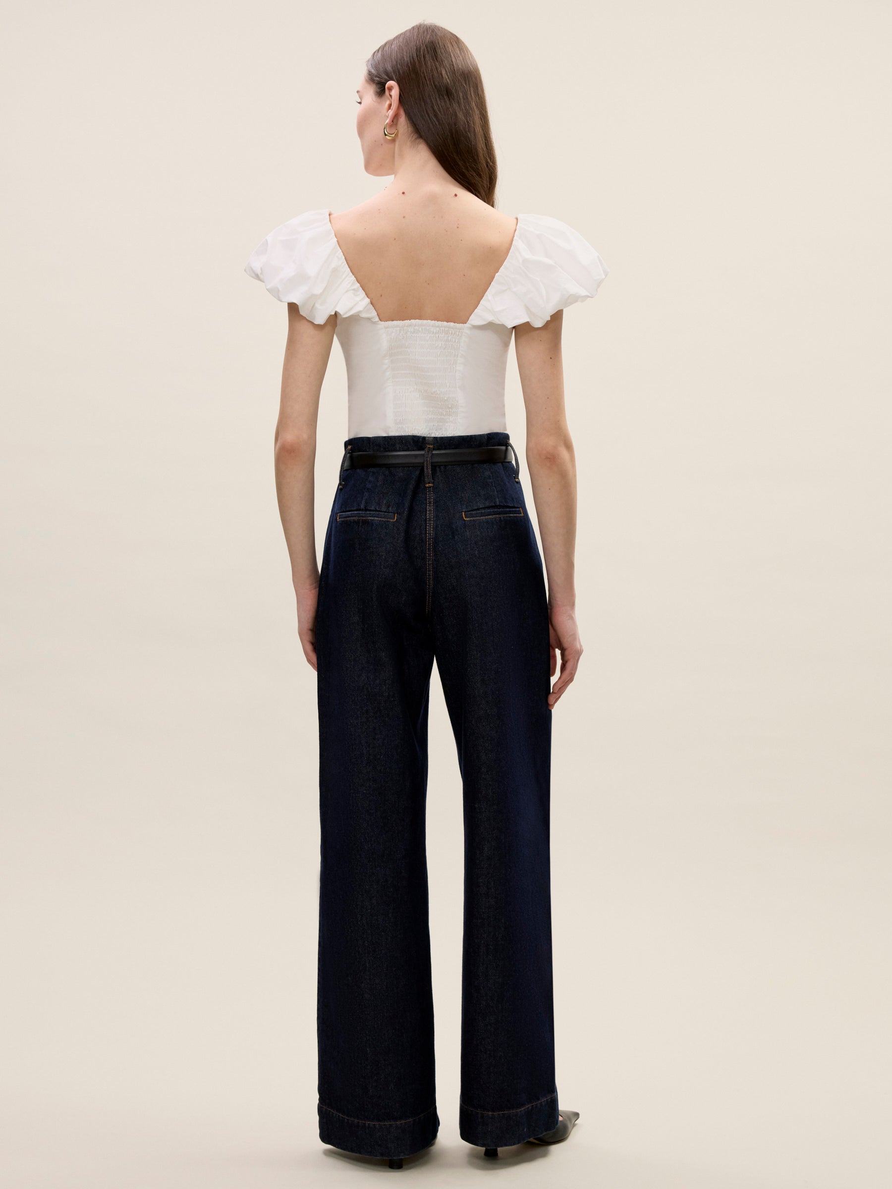 Yara Poplin Top in Milk by Rebecca Taylor