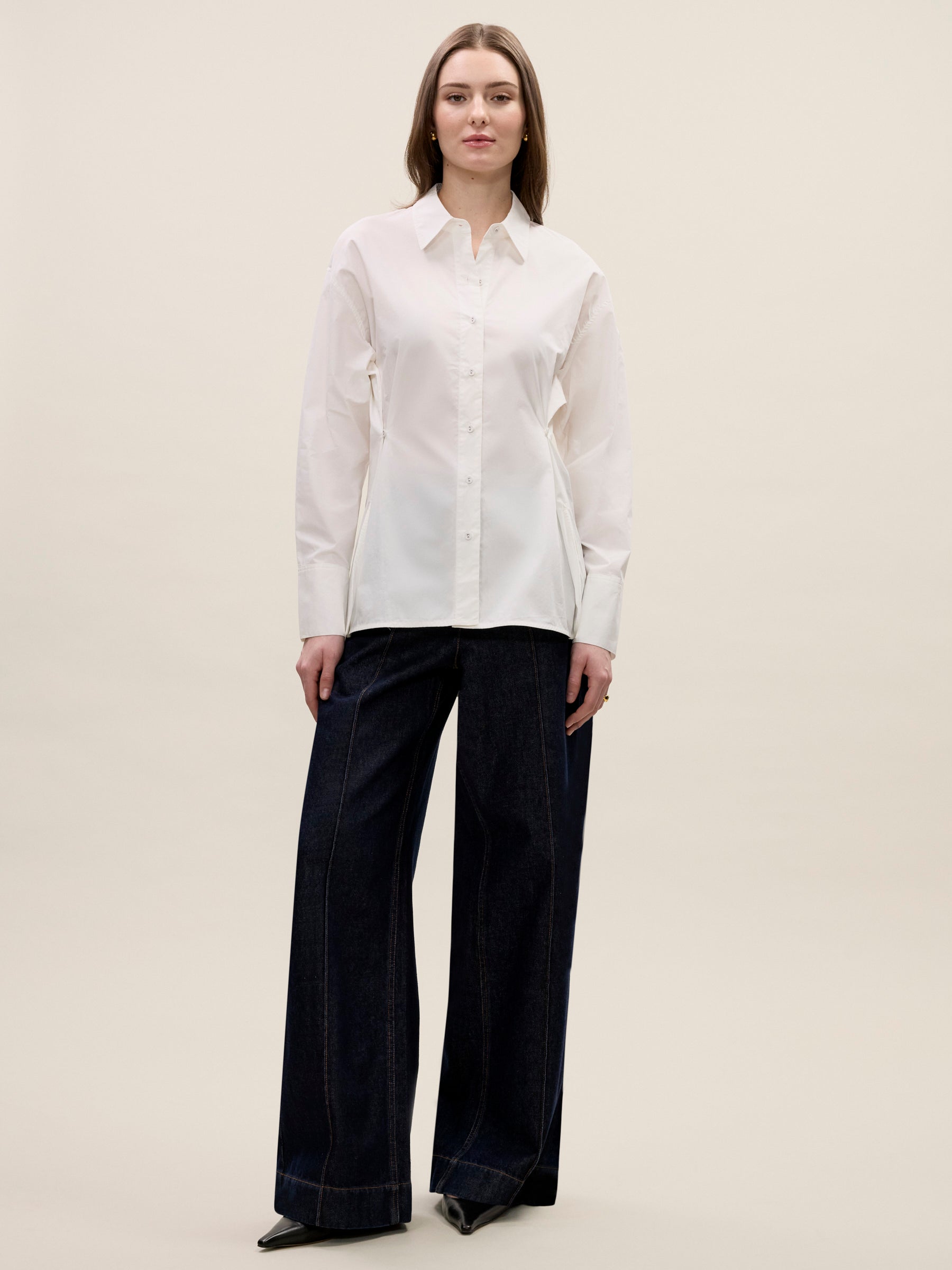 Yara Poplin Shirt in Milk by Rebecca Taylor