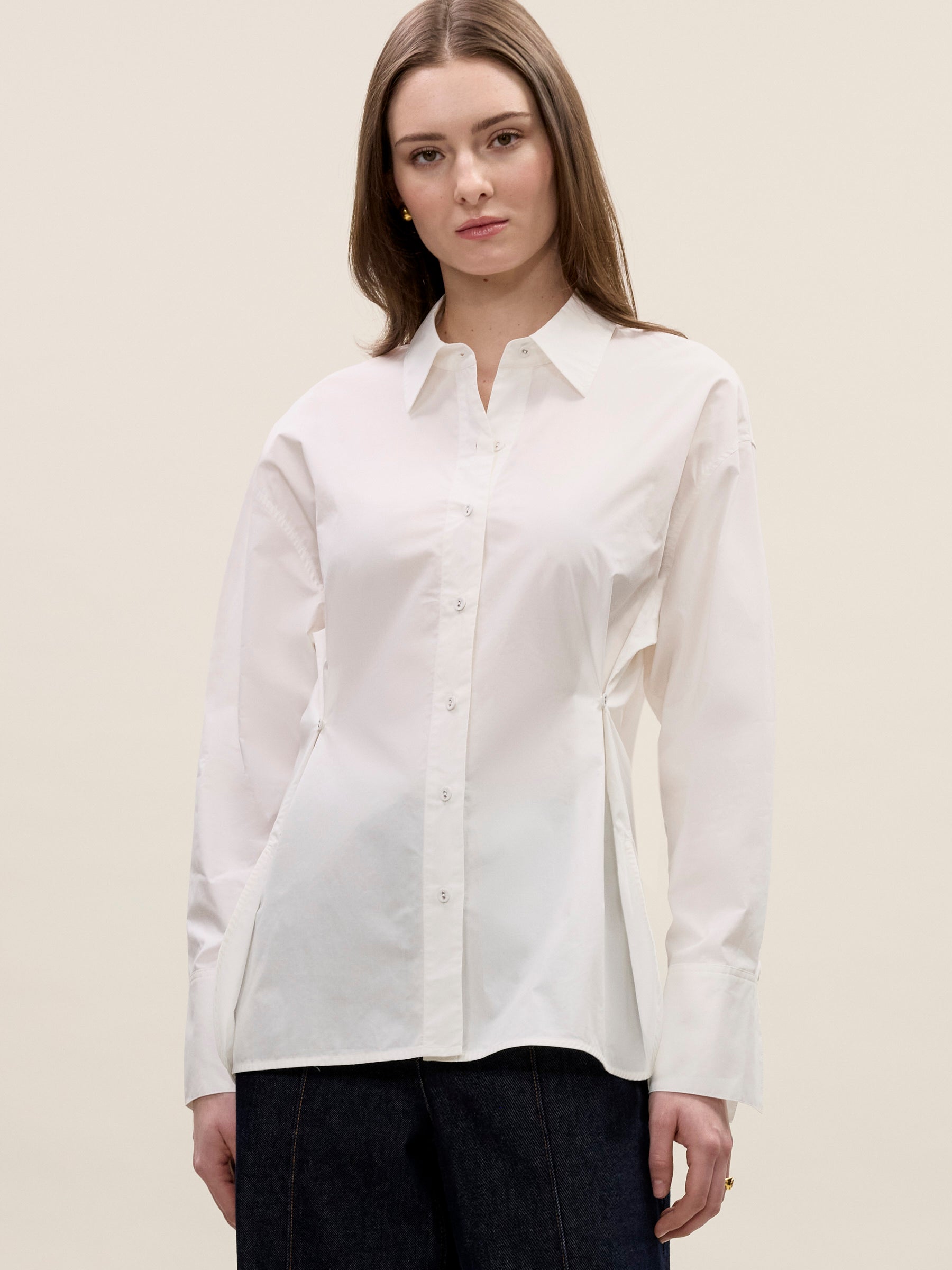 Yara Poplin Shirt in Milk by Rebecca Taylor