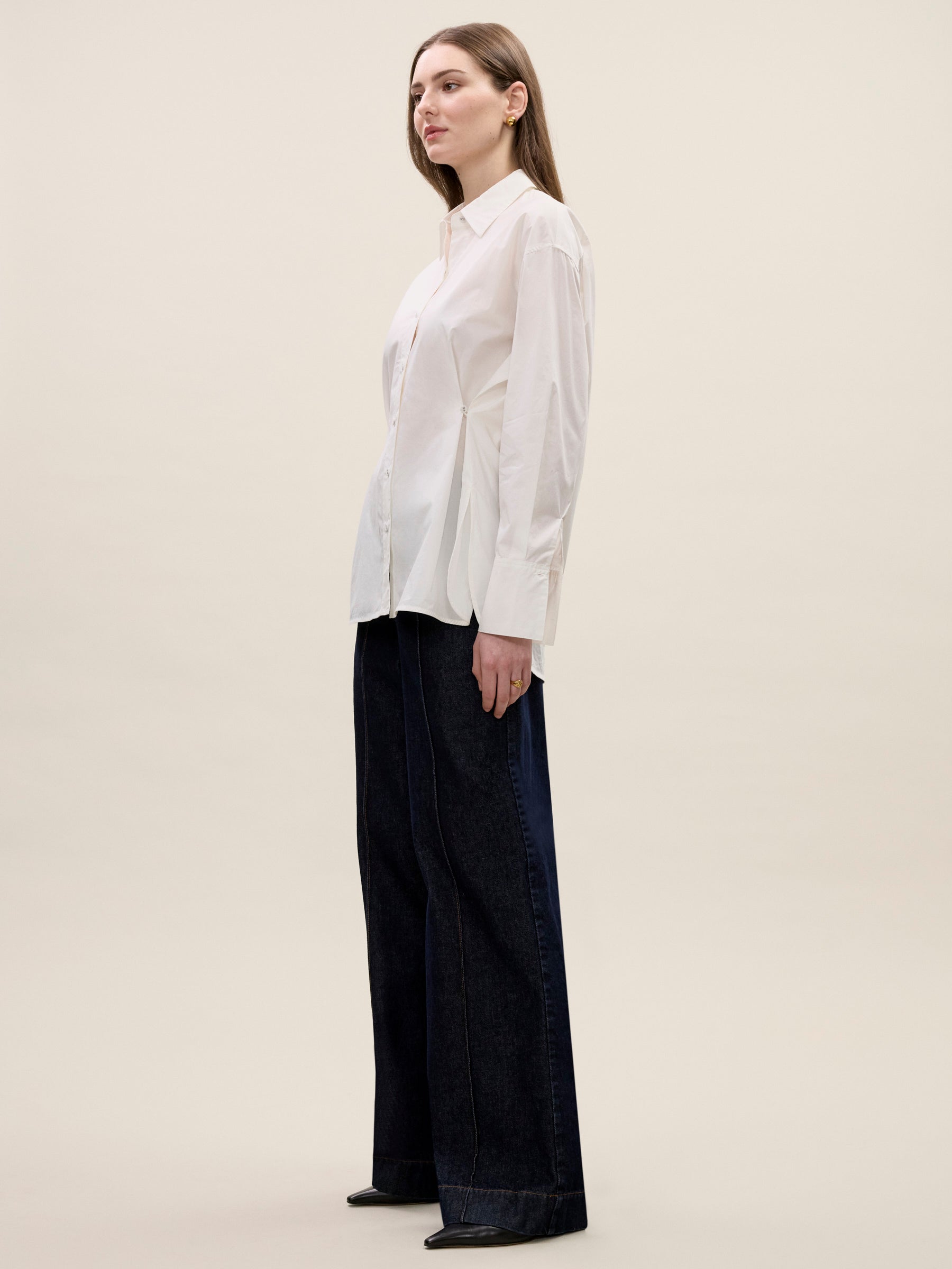 Yara Poplin Shirt in Milk by Rebecca Taylor