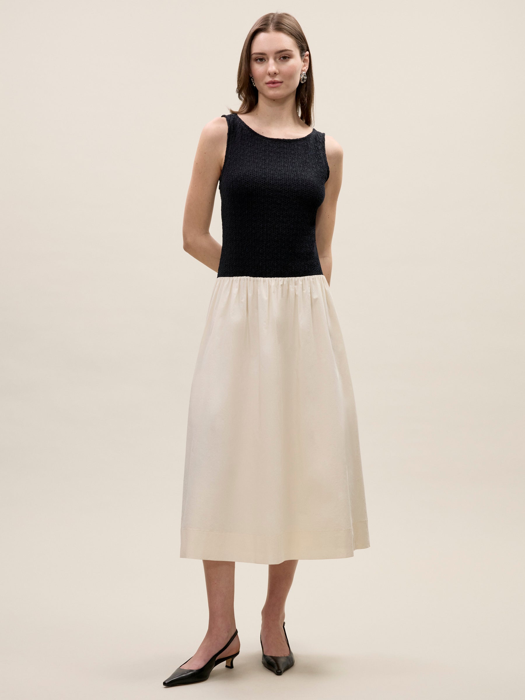Reese Mixed Media Dress in Black by Rebecca Taylor