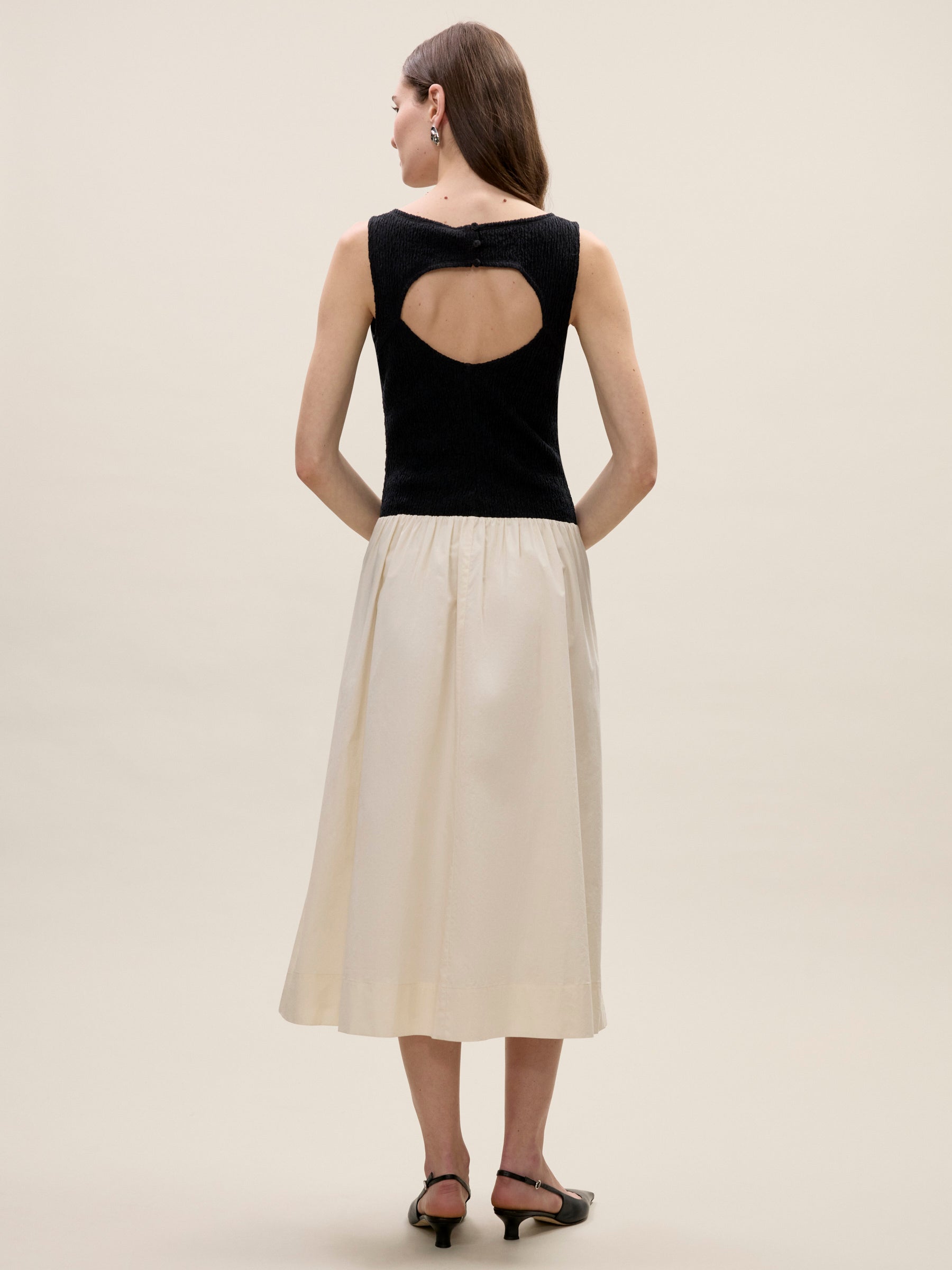 Reese Mixed Media Dress in Black by Rebecca Taylor