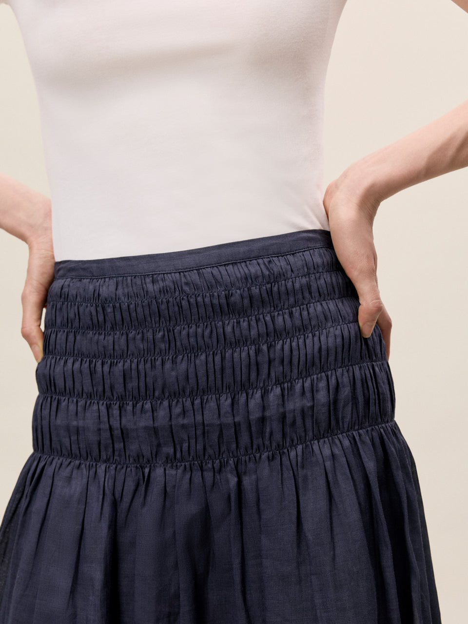 Anya Ramie Skirt in Navy by Rebecca Taylor