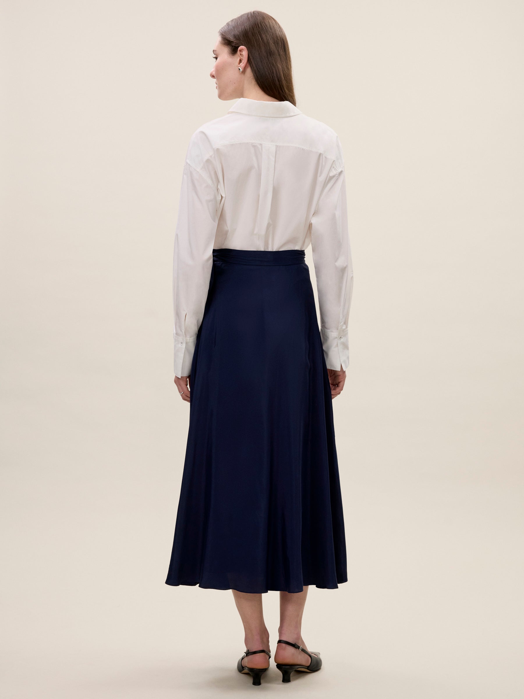 Irie Silky Skirt in Navy by Rebecca Taylor