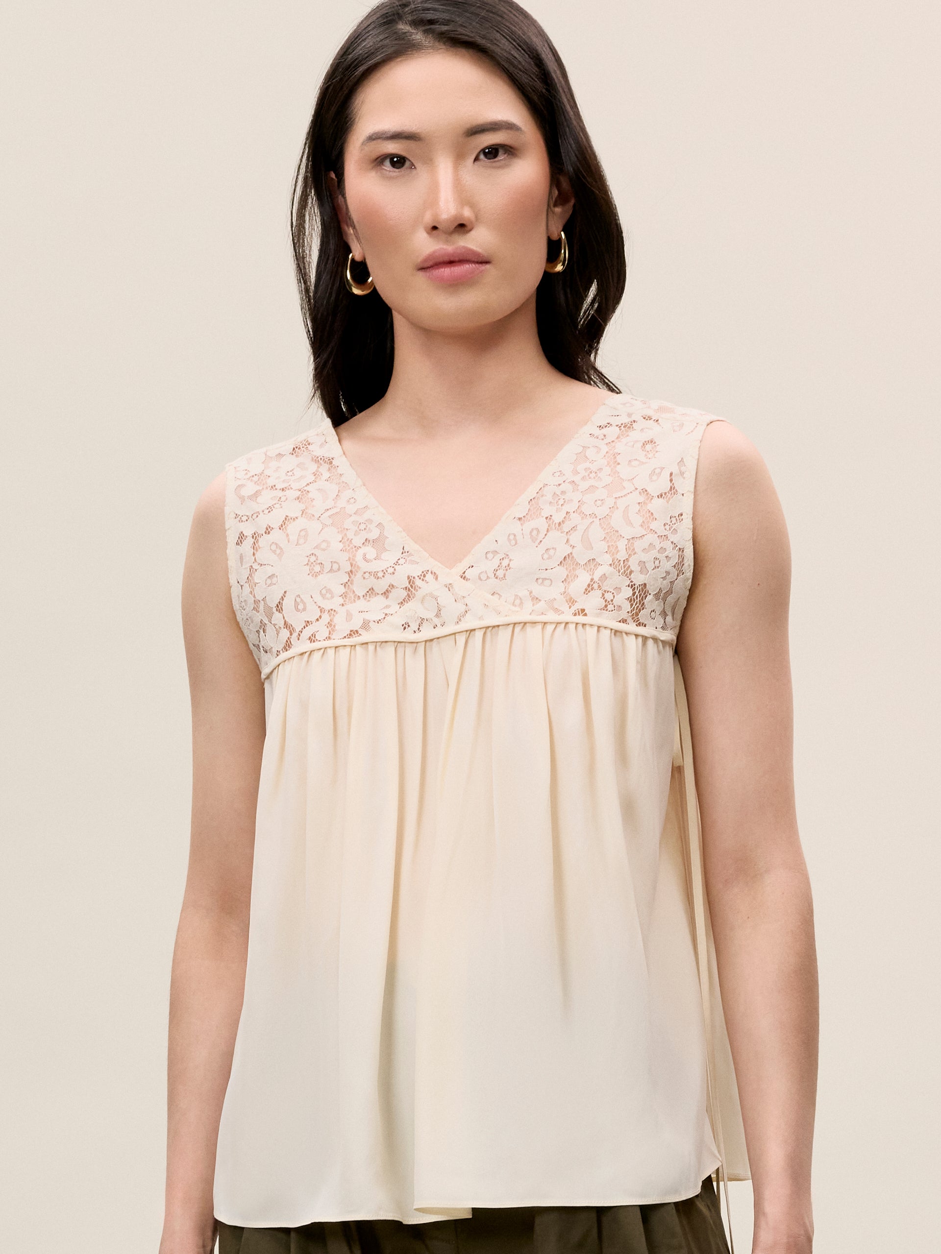 Marielle Lace Top in Ivory by Rebecca Taylor