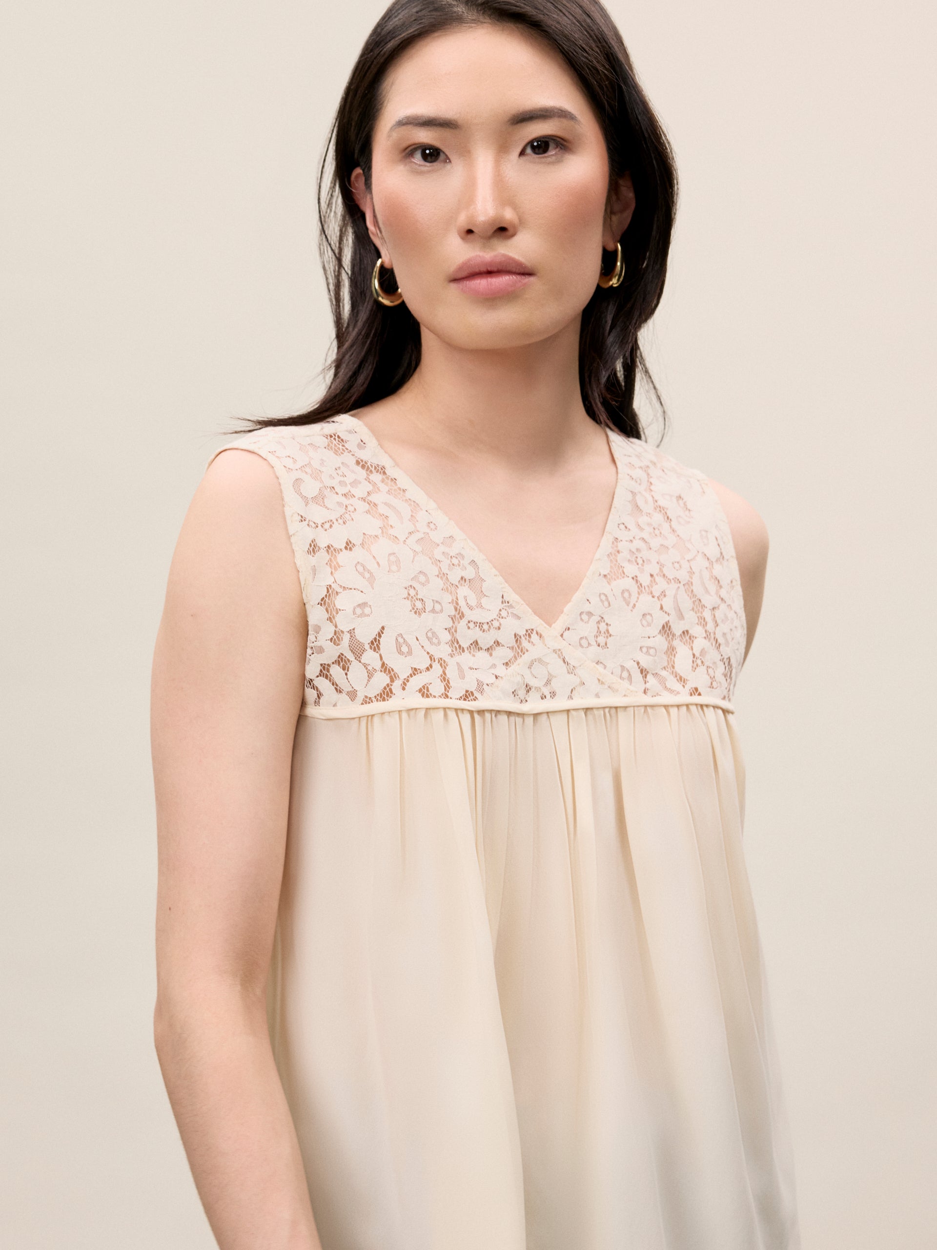 Marielle Lace Top in Ivory by Rebecca Taylor