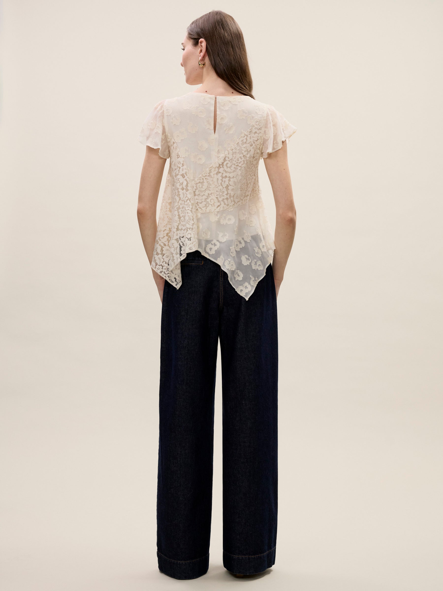 Marielle Lace Blouse in Ivory by Rebecca Taylor