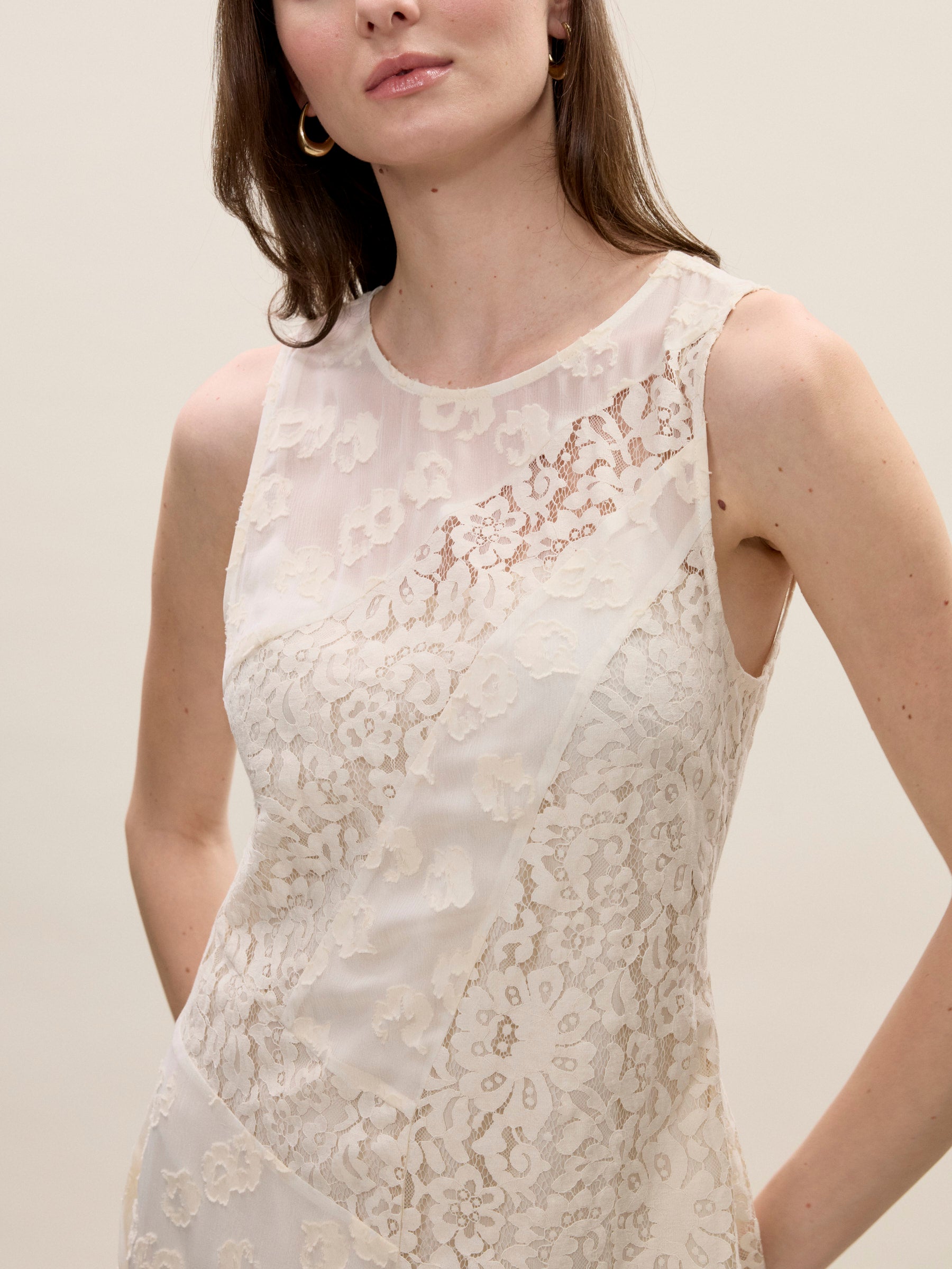 Marielle Lace Dress in Ivory by Rebecca Taylor