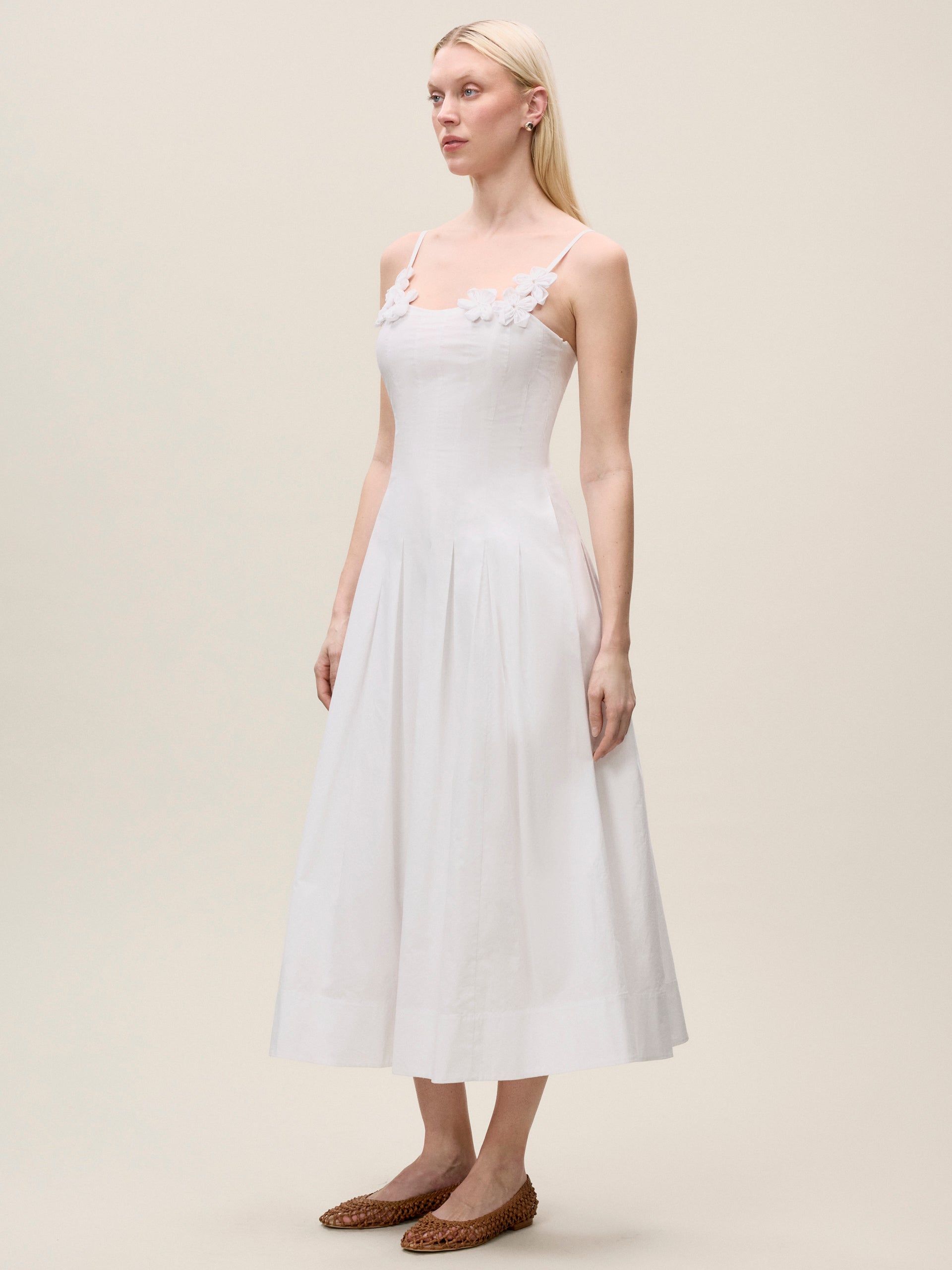Priya Poplin Dress in Milk by Rebecca Taylor