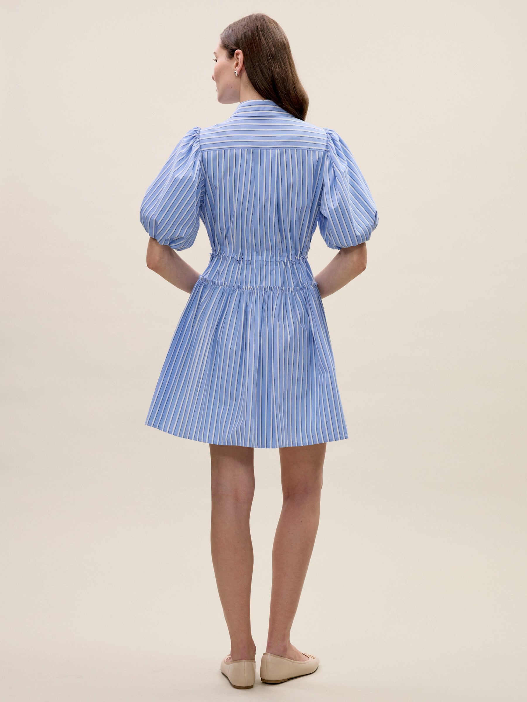 Priya Poplin Shirt Dress in Blue Stripe by Rebecca Taylor