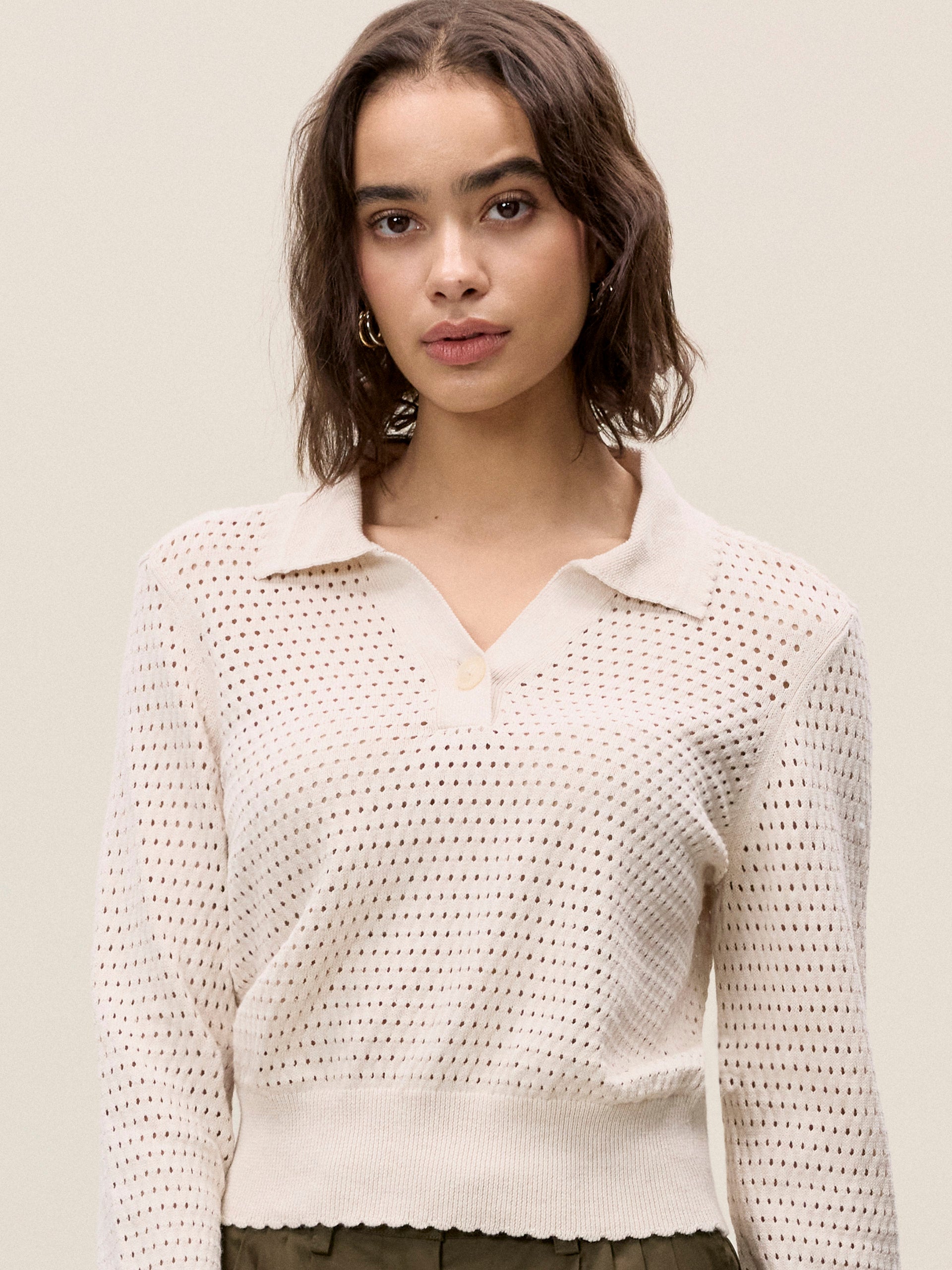 Fern Knit Sweater in Beige by Rebecca Taylor