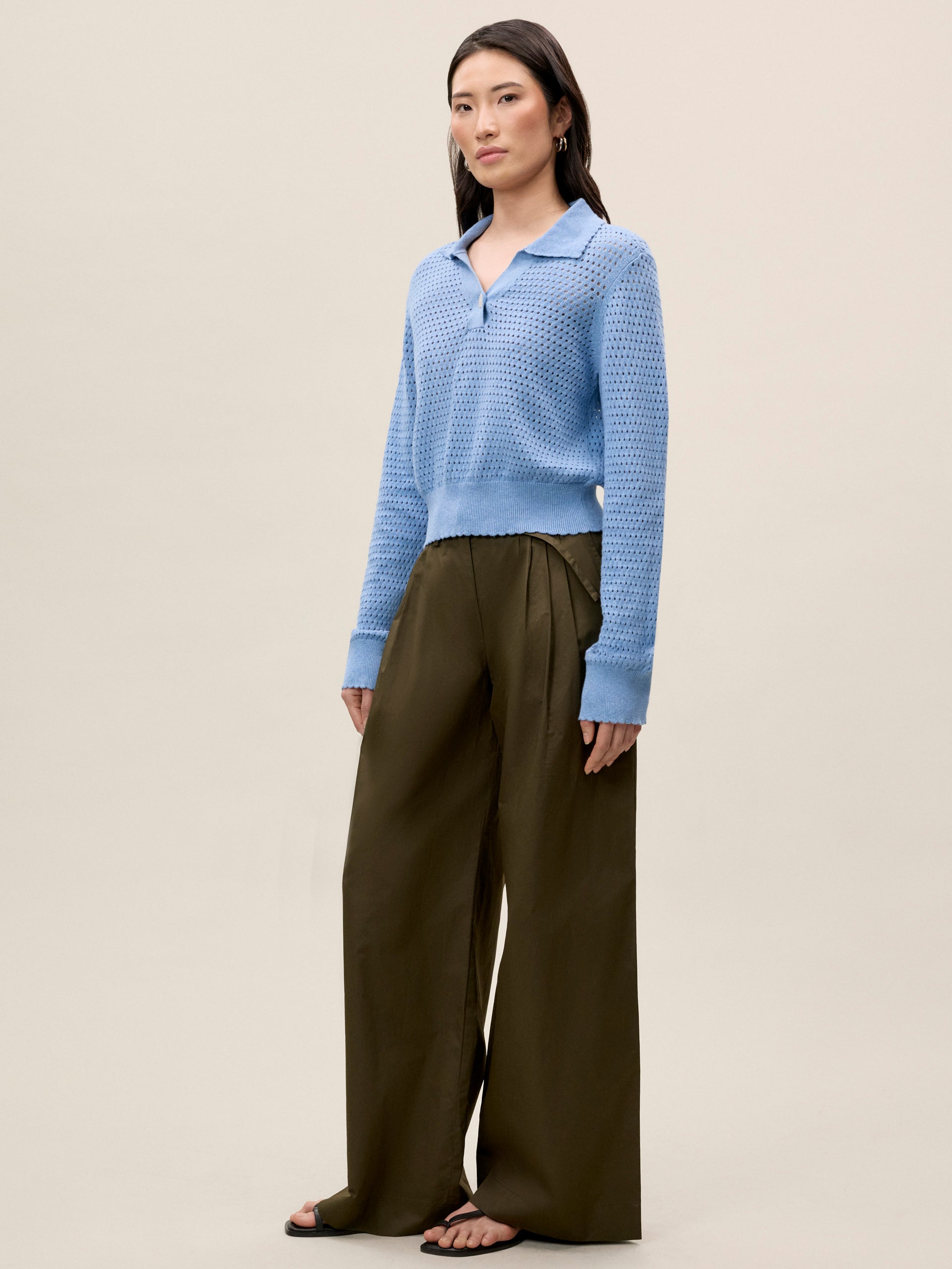 Fern Knit Sweater in Cameo Blue by Rebecca Taylor