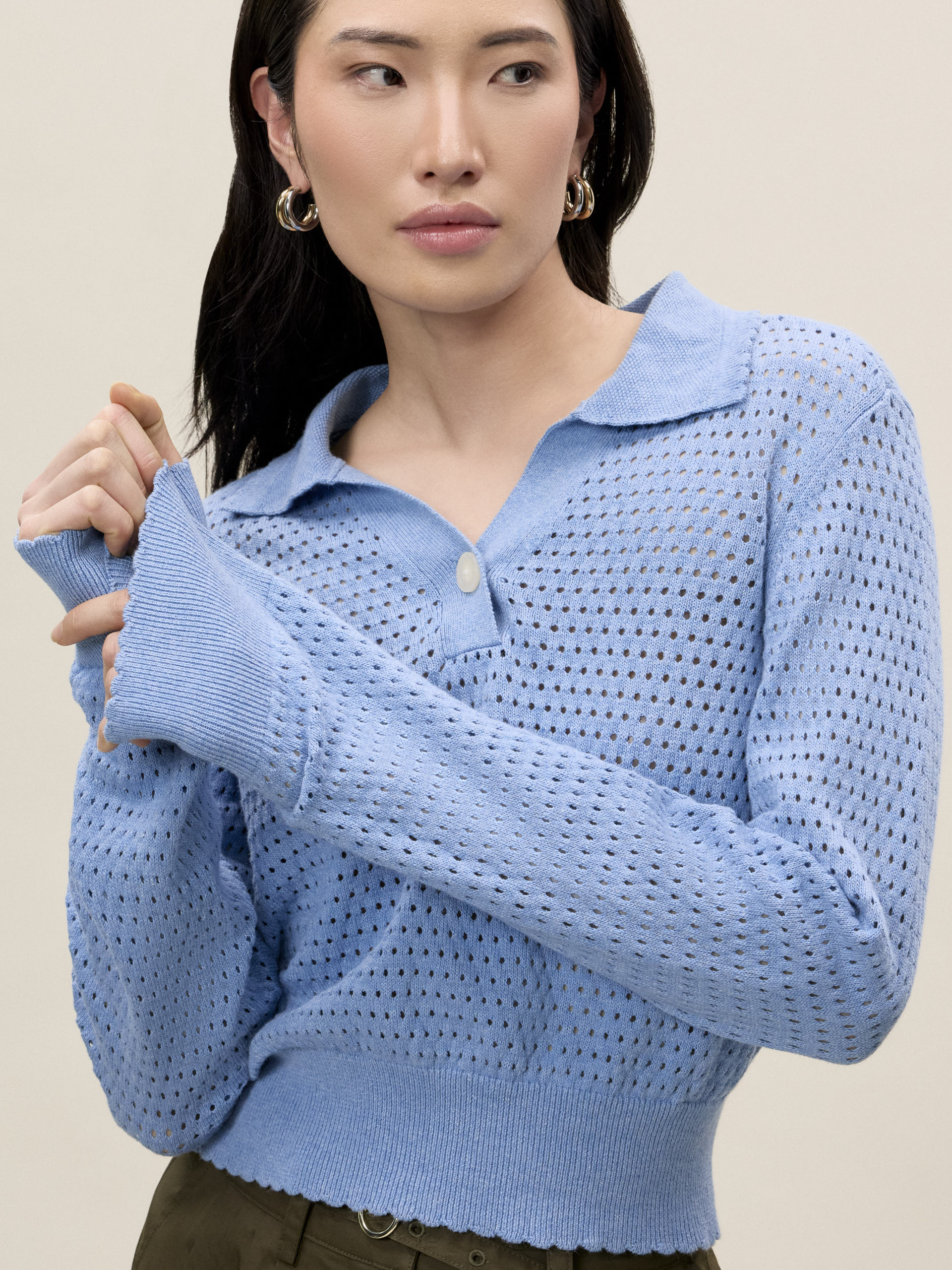 Fern Knit Sweater in Cameo Blue by Rebecca Taylor
