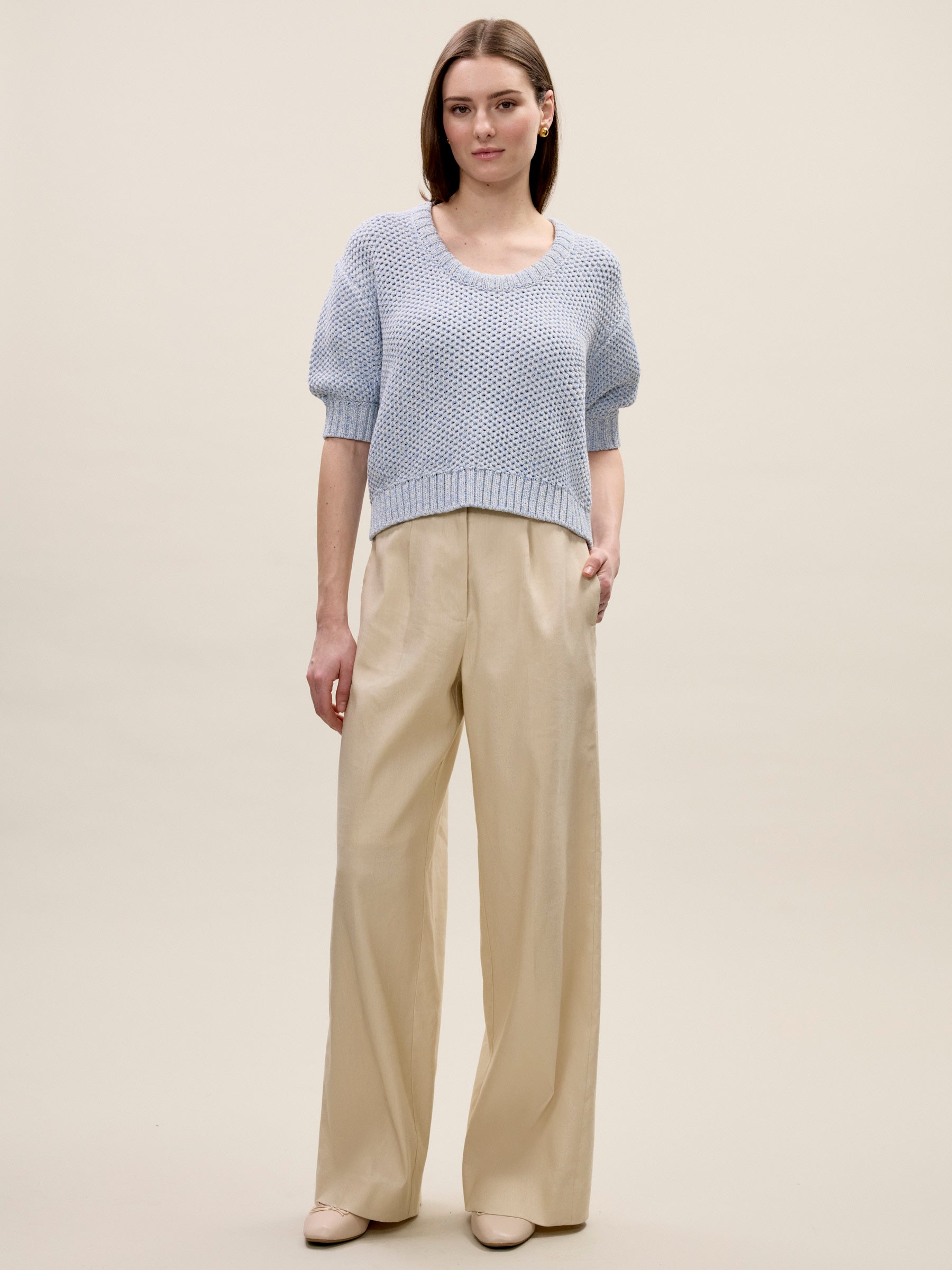 Thea Knit Sweater in Ivory Multi by Rebecca Taylor