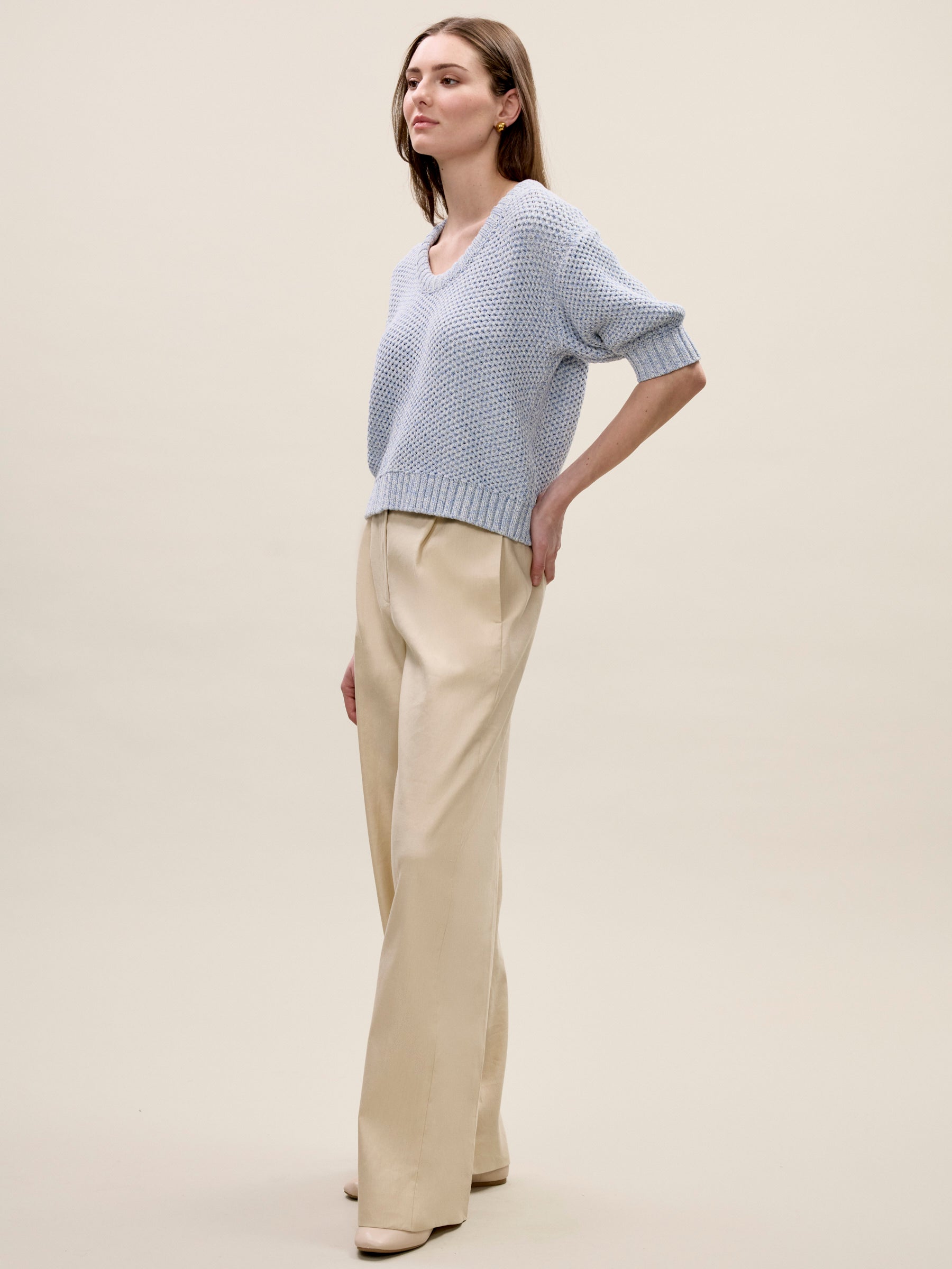 Thea Knit Sweater in Ivory Multi by Rebecca Taylor