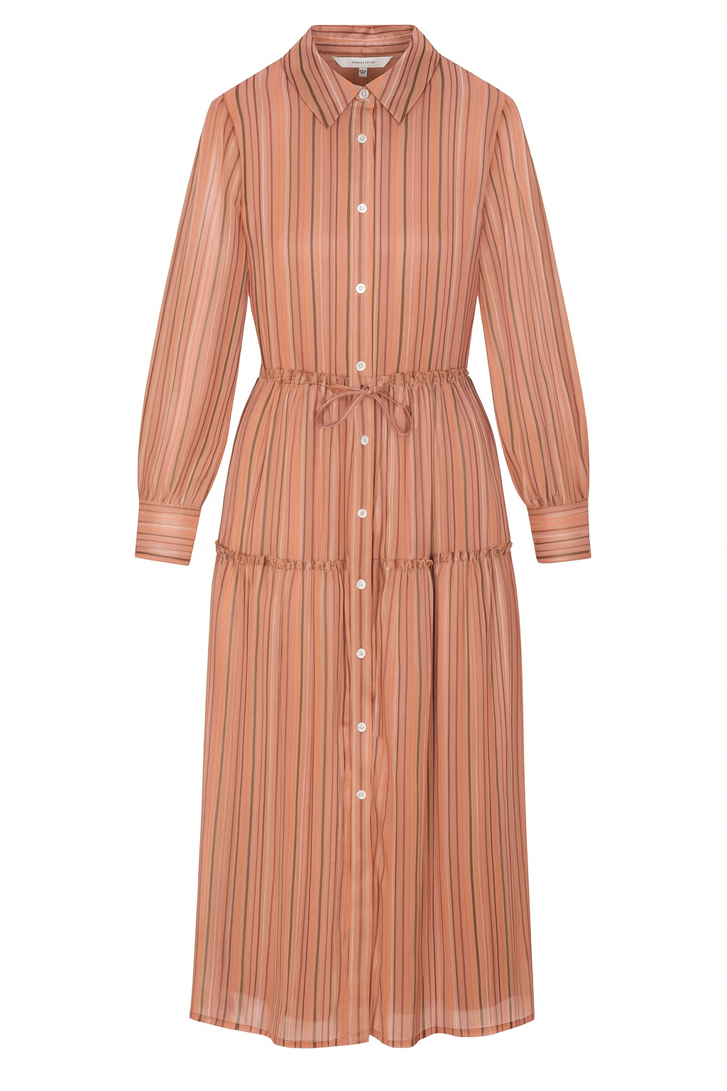 Celeste Stripe Dress in Persimmon Stripe Multi by Rebecca Taylor