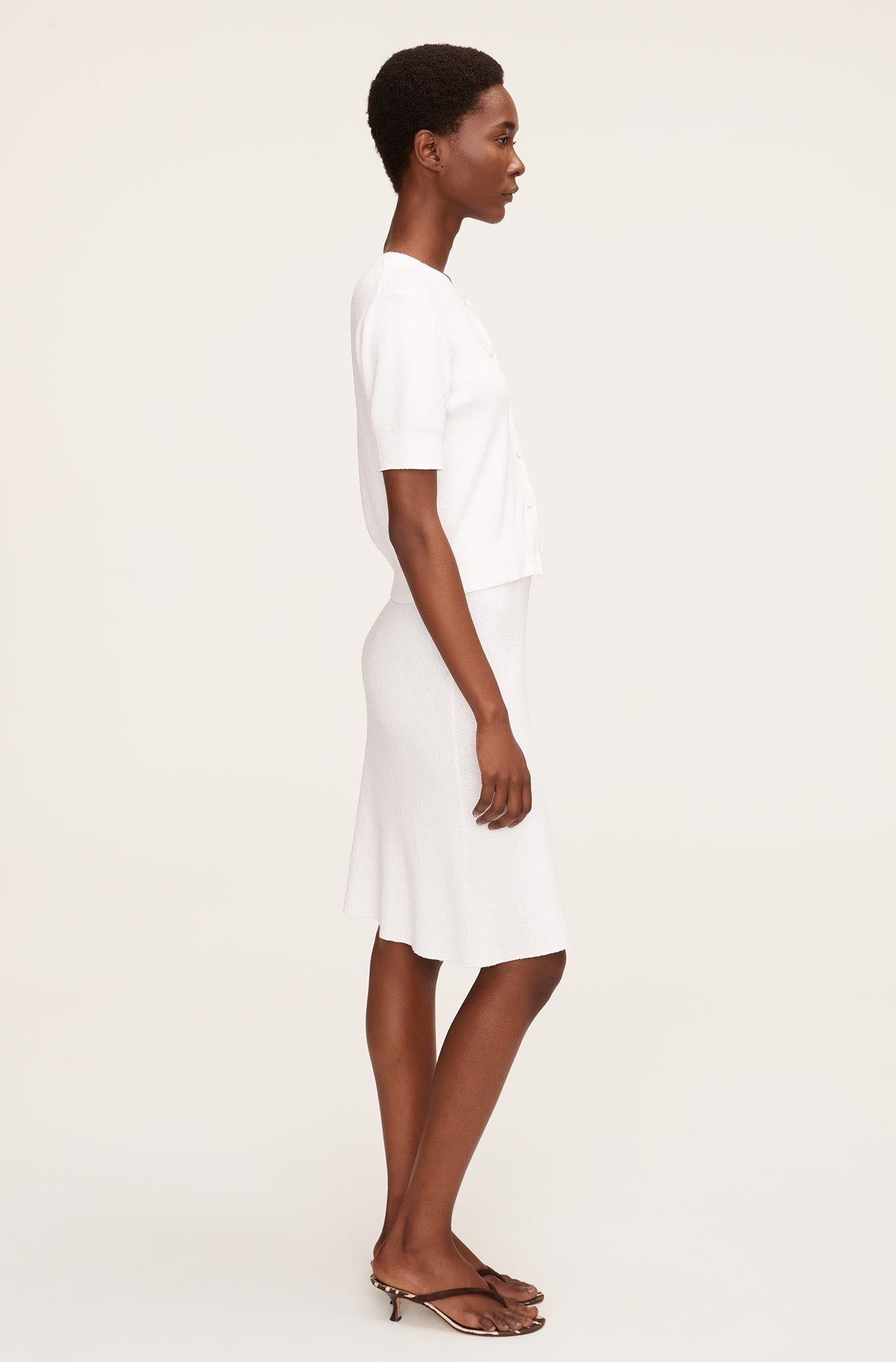 Mini Bouclé Skirt in Blanc by Rebecca Taylor