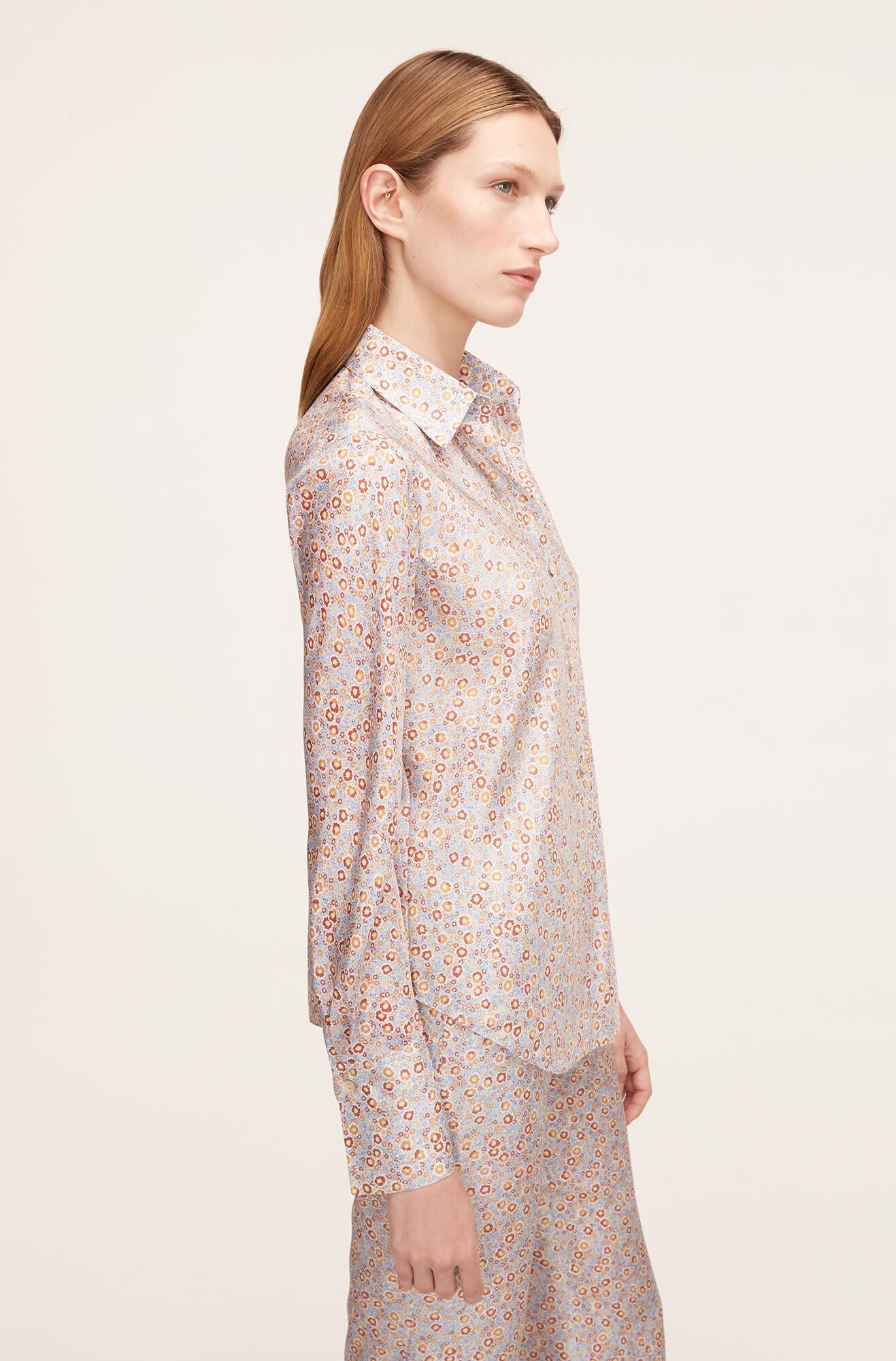 Violet Fleur Silk Blouse in Violet Fleur Glass Blue Combo by Rebecca Taylor