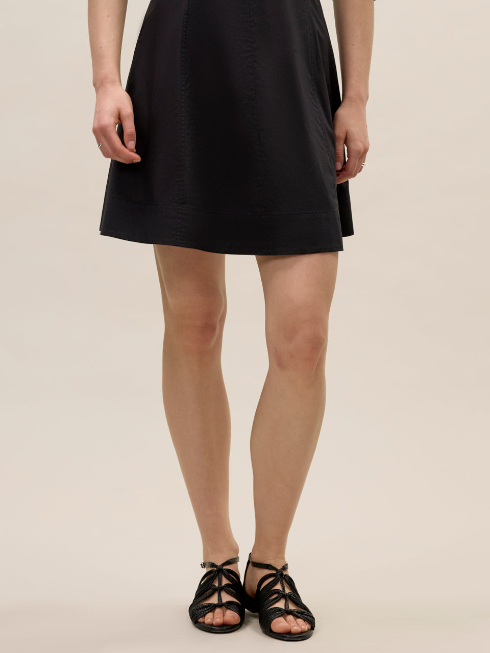 Isla Poplin Mini Dress in Black by Rebecca Taylor