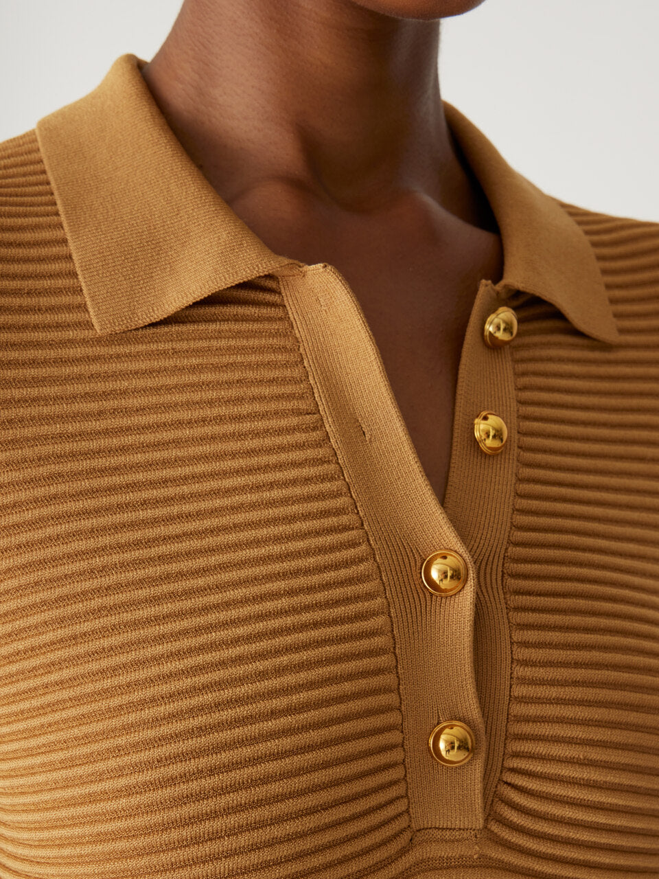 Camel Ribbed Midi Dress Ottoman Knit Ls Dress in Camel by Rebecca Taylor