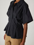 Poplin Peplum Blouse