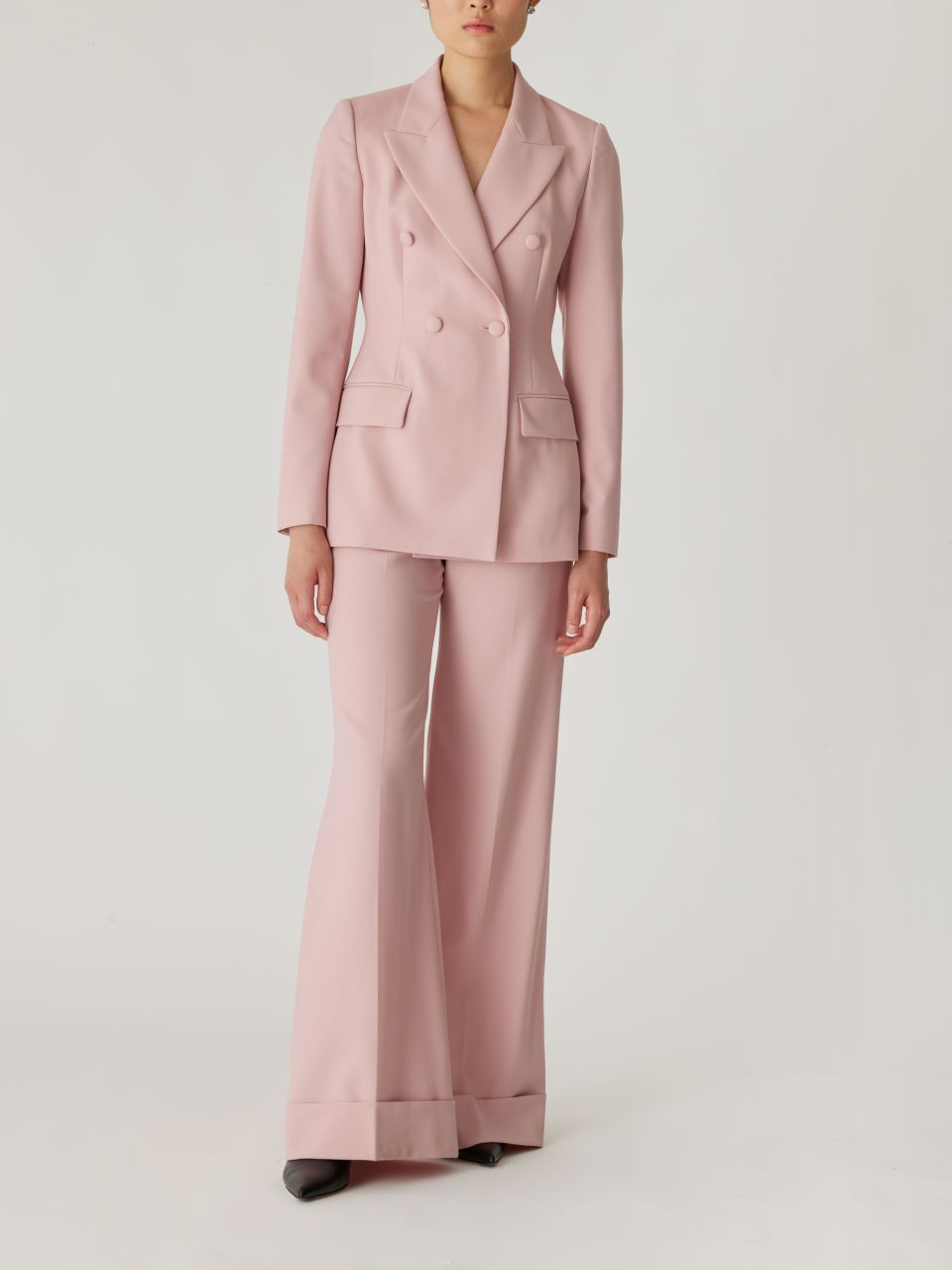 Pink Calvary Twill Structured Blazer Calvary Twill Double Breasted Blazer in Calamine Pink by Rebecca Taylor