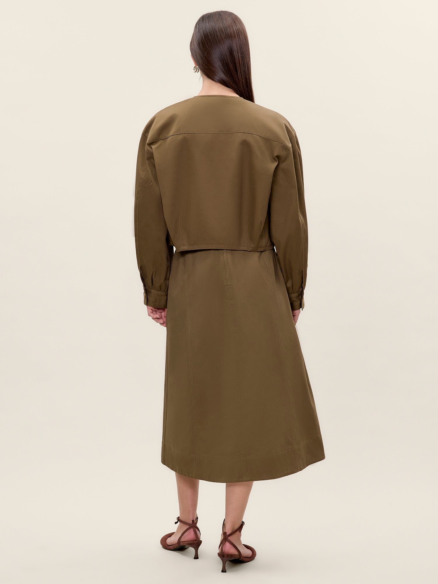 Aria Twill Jacket in Olive by Rebecca Taylor