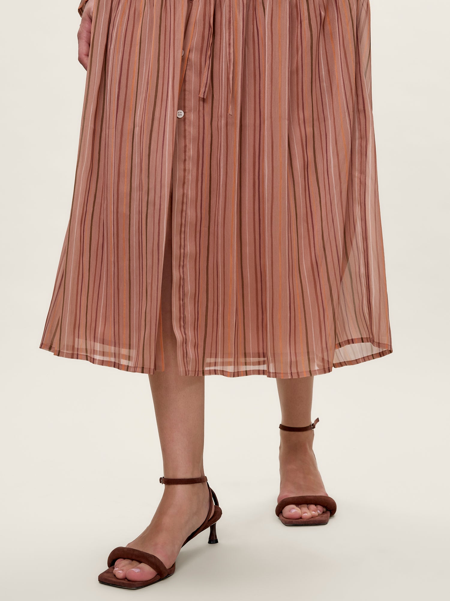 Celeste Stripe Dress in Persimmon Stripe Multi by Rebecca Taylor