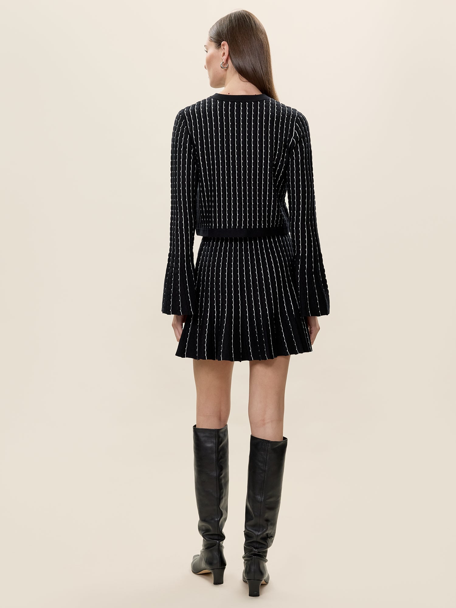 Dorothy Sweater Skirt in Black by Rebecca Taylor