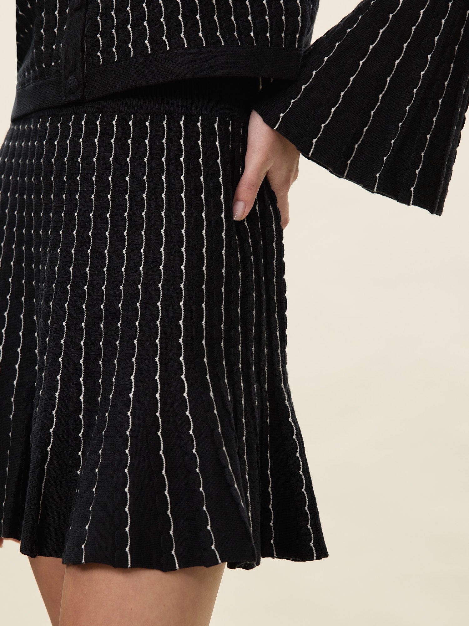 Dorothy Sweater Skirt in Black by Rebecca Taylor