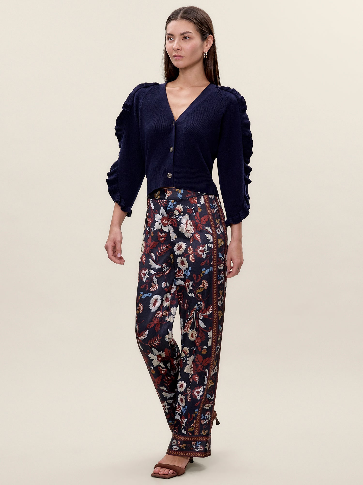 Kaia Knit Cardigan in Navy by Rebecca Taylor